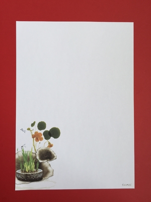 Papier blanc de papeterie d'en-tête de lettre de la couleur A4 avec la conception mise en pot d'art