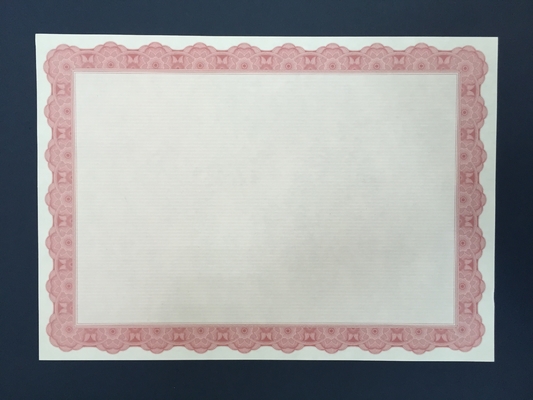Le papier pré imprimé de certificat/frontière rouge de papier de récompense saisissent la taille de 21*29.7cm