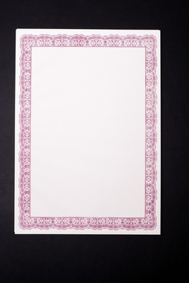 Papier parcheminé imprimable de estampillage chaud, papier intérieur de certificat rouge chinois