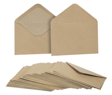 Enveloppes de papier de métier de couleur de Brown, enveloppes d'aileron de découpe de 50 morceaux