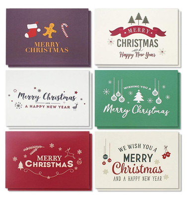 Cartes de voeux de vacances d'hiver, rétro carte de Joyeux Noël de conception moderne