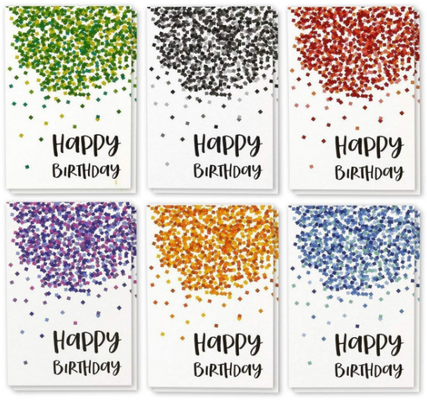 Cartes de voeux de papier de vacances, cartes de voeux d'anniversaire de conception de confettis