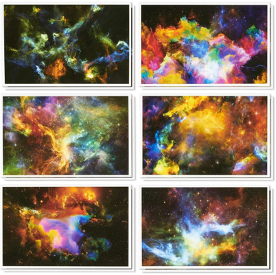 Enveloppes cosmiques de conceptions » bonnes fêtes de la carte 4x6 multicolore incluses