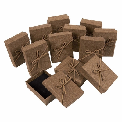 3,6 x 1 x 2,7 pouces de petite de carton de boîte-cadeau couleur de Brown avec des couvercles