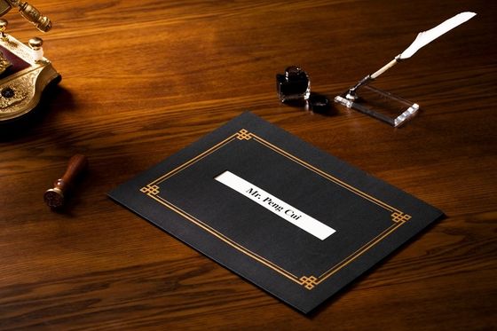 Supports de certificat imprimés par coutume, dossier noir classique de certificat